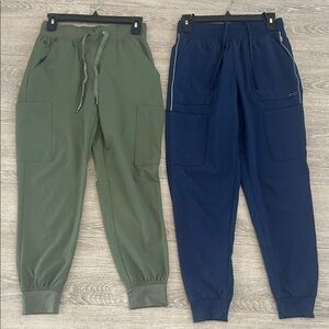 Green and Blue Scrubs Jogger Pants Set Size XS